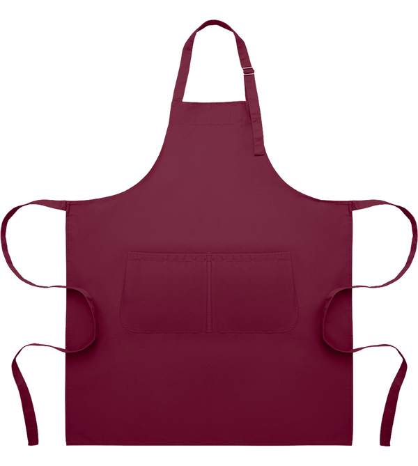 Adjustable Kitchen Apron with Pockets_BURGUNDY_front