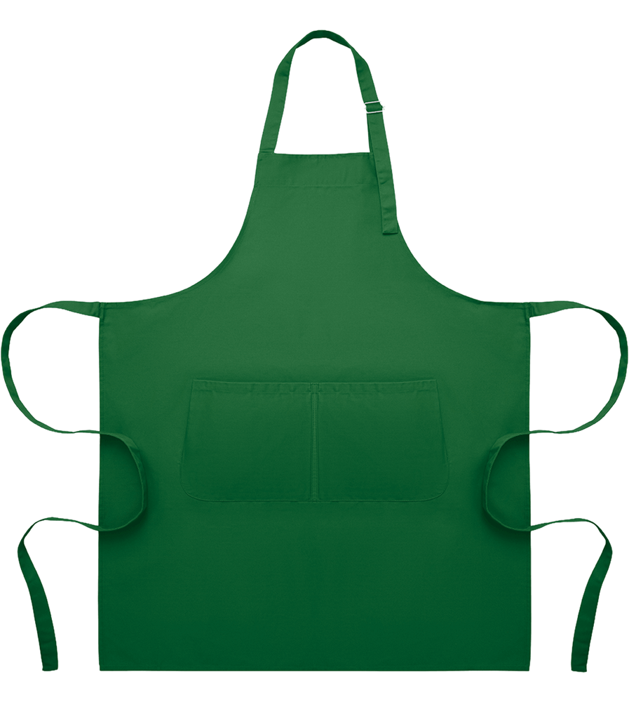 Adjustable Kitchen Apron with Pockets_DARK GREEN_front
