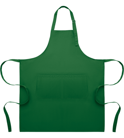 Adjustable Kitchen Apron with Pockets_DARK GREEN_front