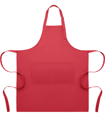 Adjustable Kitchen Apron with Pockets_RED_front