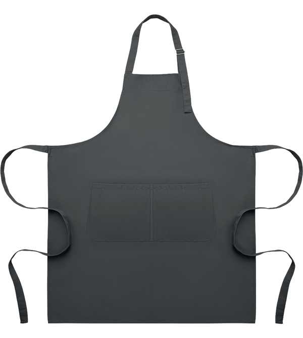 Adjustable Kitchen Apron with Pockets_STONE GREY_front