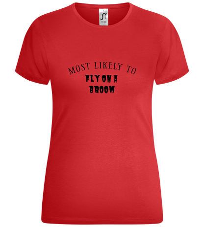 To Fly on a Broom Design - Comfort women's t-shirt_RED_front