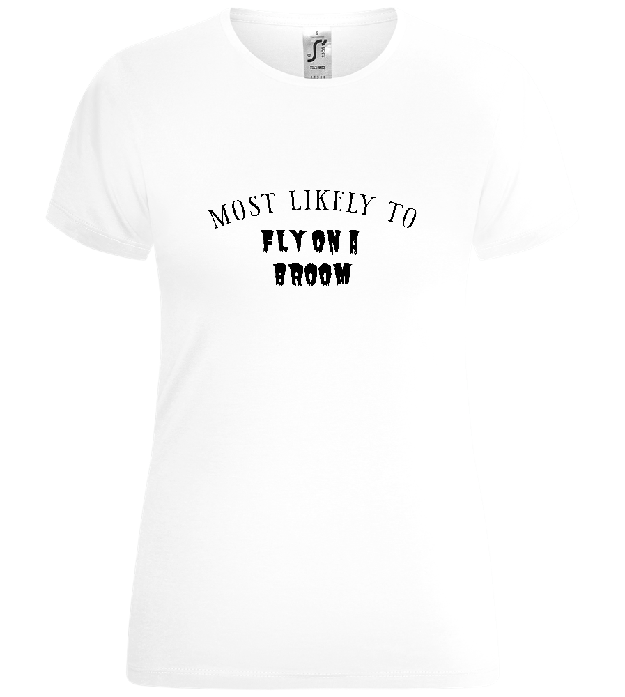 To Fly on a Broom Design - Comfort women's t-shirt_WHITE_front