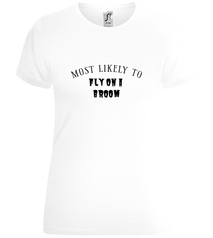 To Fly on a Broom Design - Comfort women's t-shirt_WHITE_front