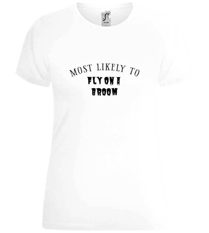 To Fly on a Broom Design - Comfort women's t-shirt_WHITE_front