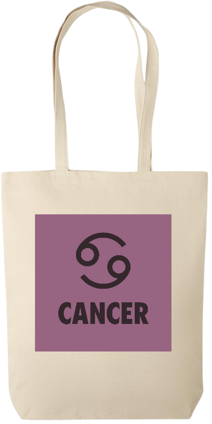 Zodiac Cancer Design - Premium canvas cotton tote bag_BEIGE_front