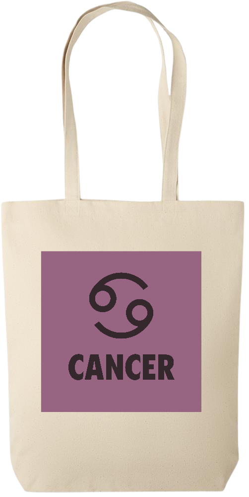 Zodiac Cancer Design - Premium canvas cotton tote bag_BEIGE_front