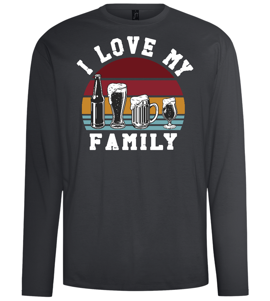 I Love My Family Design - Comfort men's long sleeve t-shirt_DARK GRAY_front