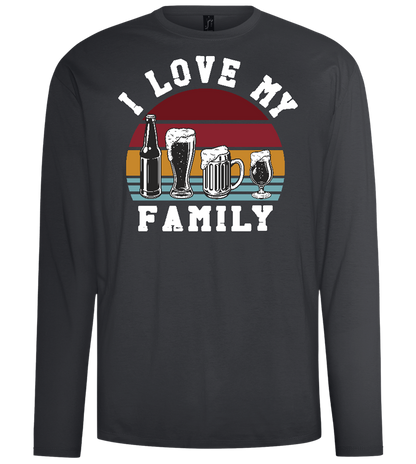 I Love My Family Design - Comfort men's long sleeve t-shirt_DARK GRAY_front