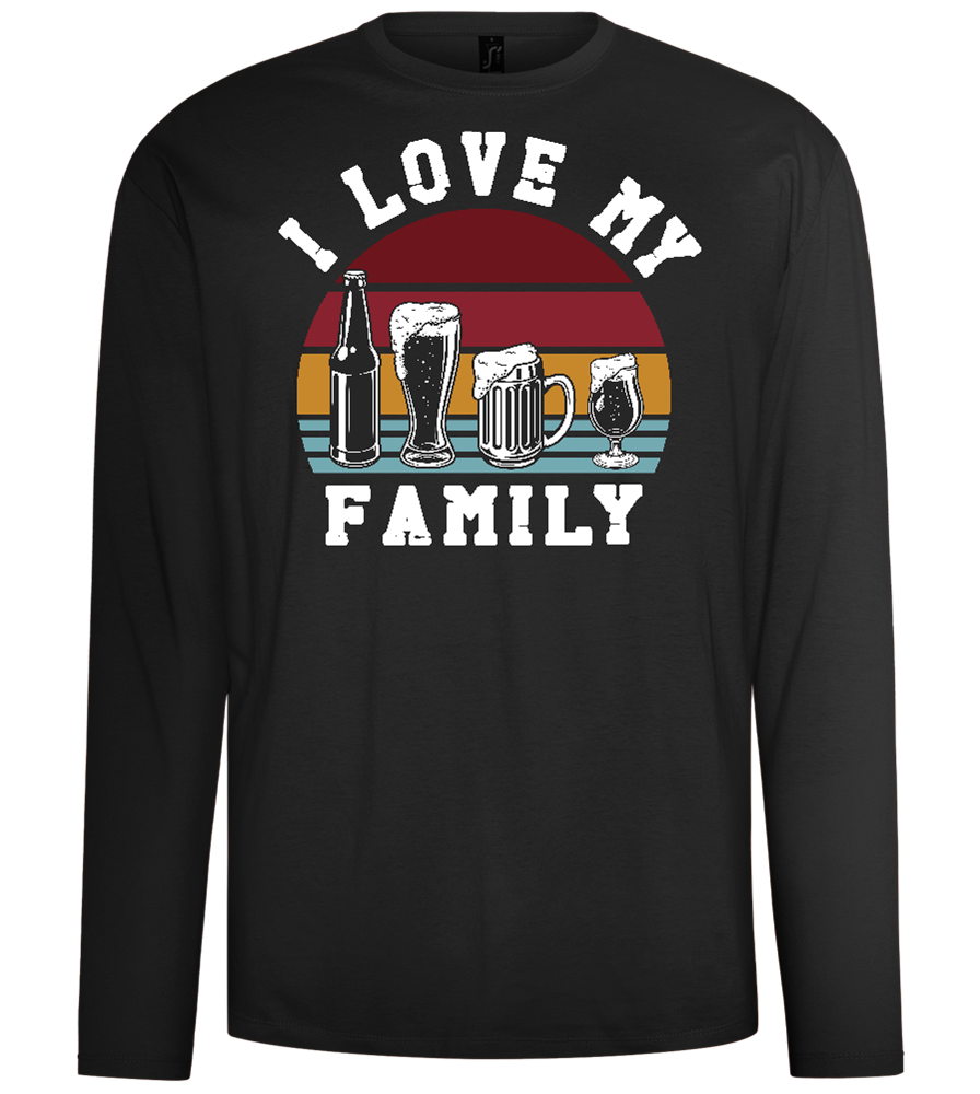 I Love My Family Design - Comfort men's long sleeve t-shirt_DEEP BLACK_front