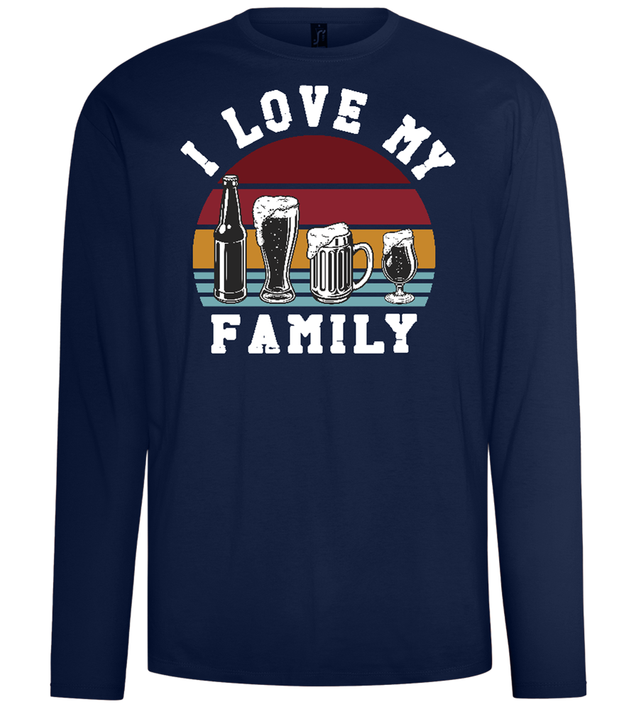 I Love My Family Design - Comfort men's long sleeve t-shirt_MARINE_front