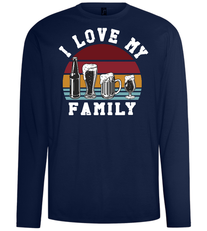 I Love My Family Design - Comfort men's long sleeve t-shirt_MARINE_front