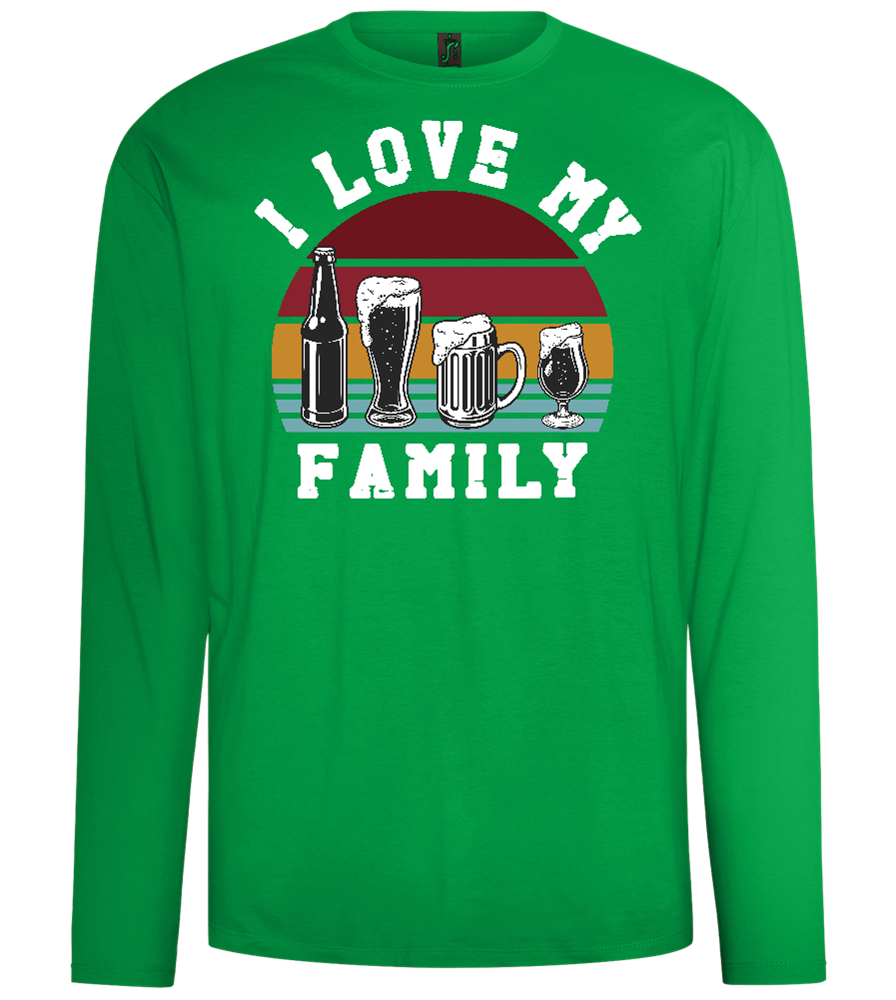 I Love My Family Design - Comfort men's long sleeve t-shirt_MEADOW GREEN_front