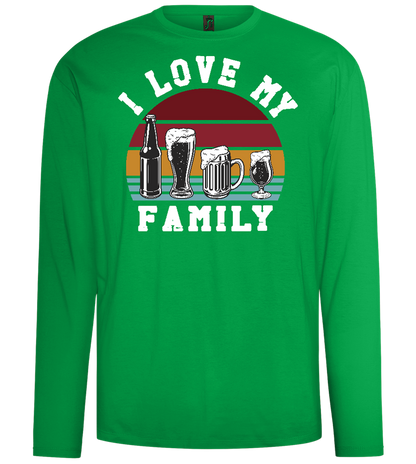 I Love My Family Design - Comfort men's long sleeve t-shirt_MEADOW GREEN_front