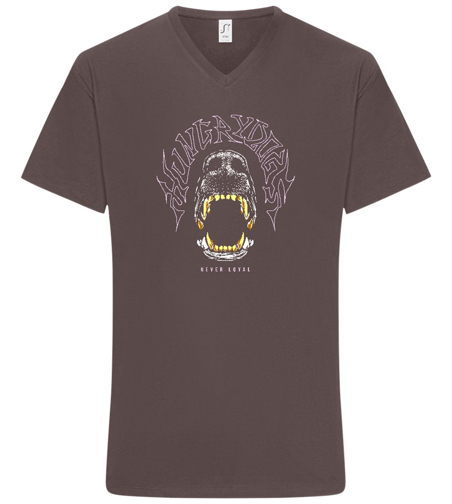 Hungry Dogs Design - Basic men's v-neck t-shirt_DARK GRAY_front