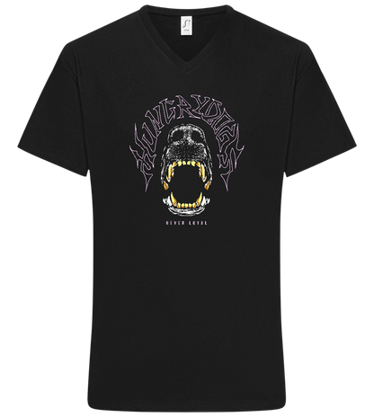 Hungry Dogs Design - Basic men's v-neck t-shirt_DEEP BLACK_front