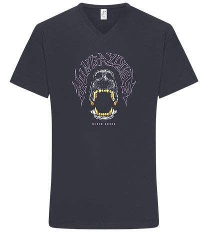 Hungry Dogs Design - Basic men's v-neck t-shirt_MARINE_front