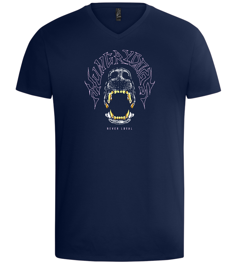 Hungry Dogs Design - Basic men's v-neck t-shirt_MARINE_front