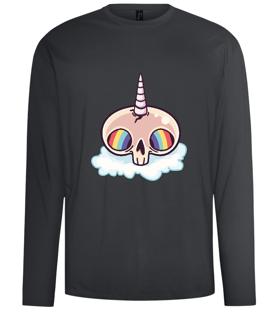 Unicorn Rainbow Design - Comfort men's long sleeve t-shirt_DARK GRAY_front