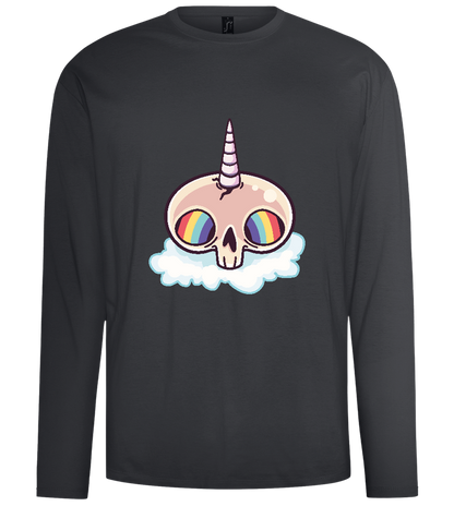 Unicorn Rainbow Design - Comfort men's long sleeve t-shirt_DARK GRAY_front