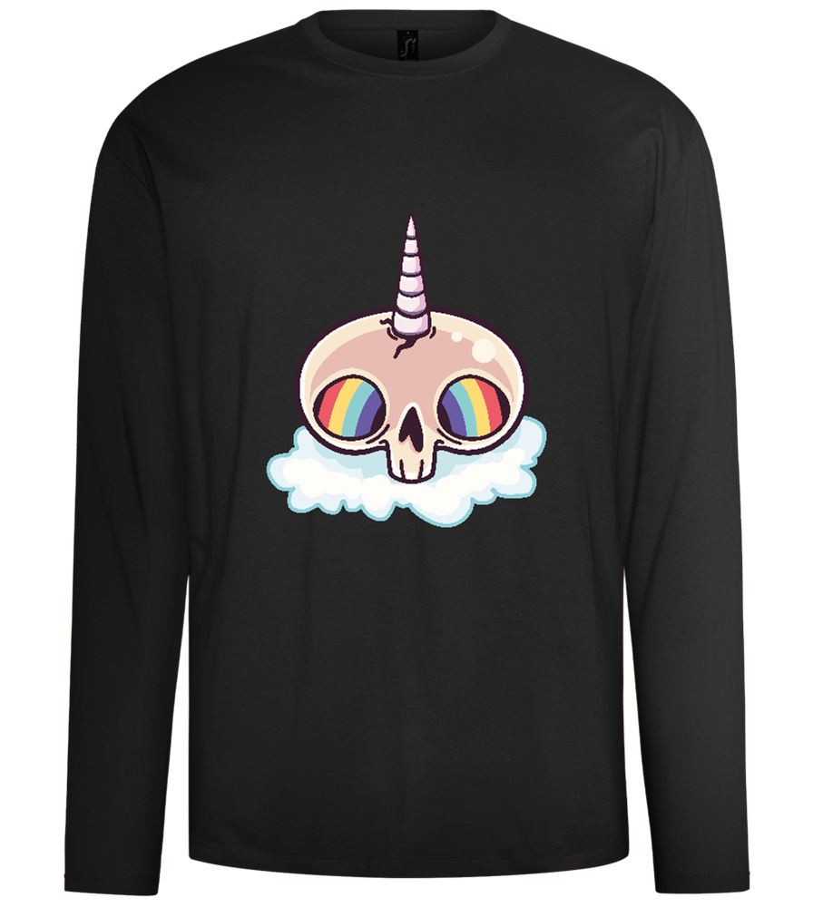 Unicorn Rainbow Design - Comfort men's long sleeve t-shirt_DEEP BLACK_front