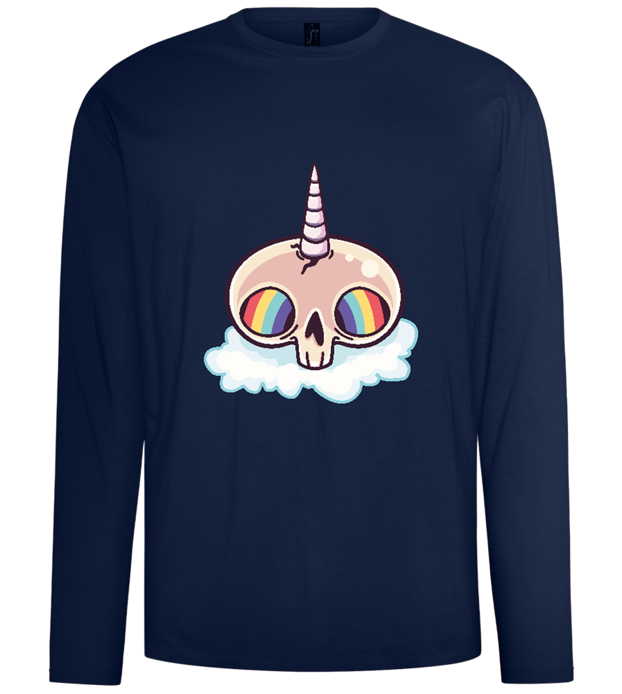 Unicorn Rainbow Design - Comfort men's long sleeve t-shirt_MARINE_front