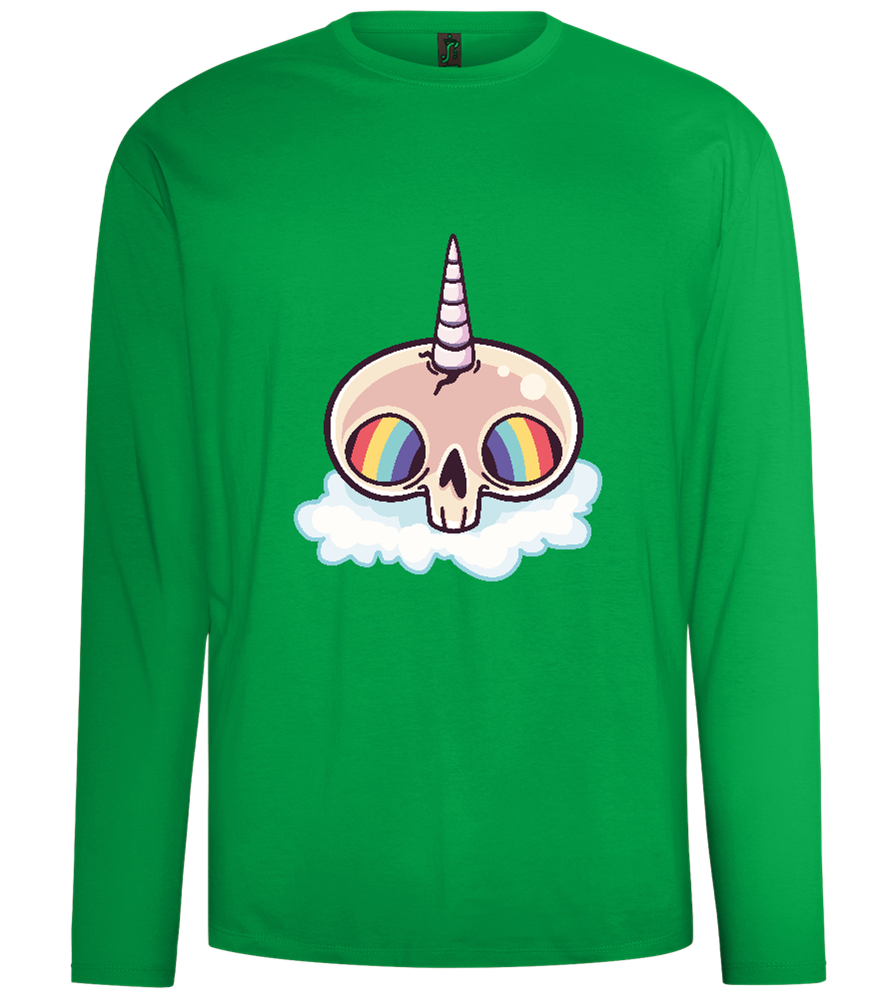 Unicorn Rainbow Design - Comfort men's long sleeve t-shirt_MEADOW GREEN_front