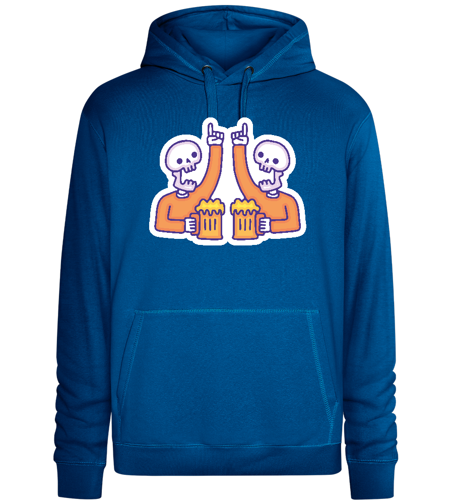 Two Skeletons Drinking Design - Premium unisex hoodie_ROYAL_front