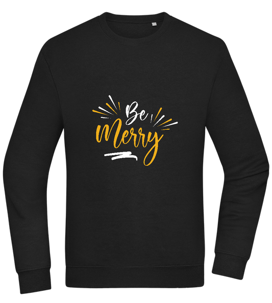 Be Merry Sparkles Design - Comfort Essential Unisex Sweater_BLACK_front