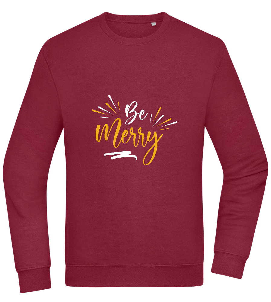 Be Merry Sparkles Design - Comfort Essential Unisex Sweater_BORDEAUX_front
