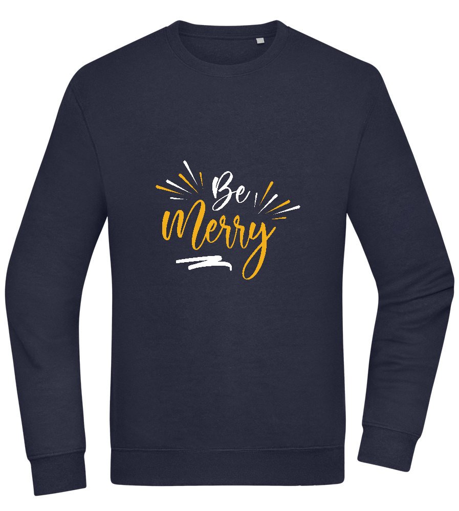 Be Merry Sparkles Design - Comfort Essential Unisex Sweater_FRENCH NAVY_front