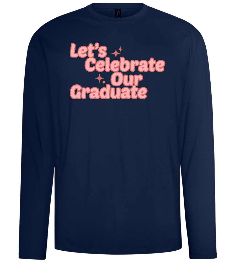 Let's Celebrate Our Graduate Design - Comfort men's long sleeve t-shirt_MARINE_front