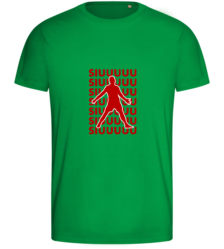 Soccer Celebration Design - Basic men's fitted t-shirt_MEADOW GREEN_front