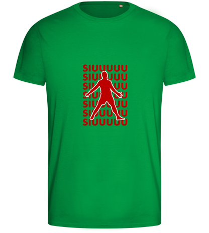 Soccer Celebration Design - Basic men's fitted t-shirt_MEADOW GREEN_front