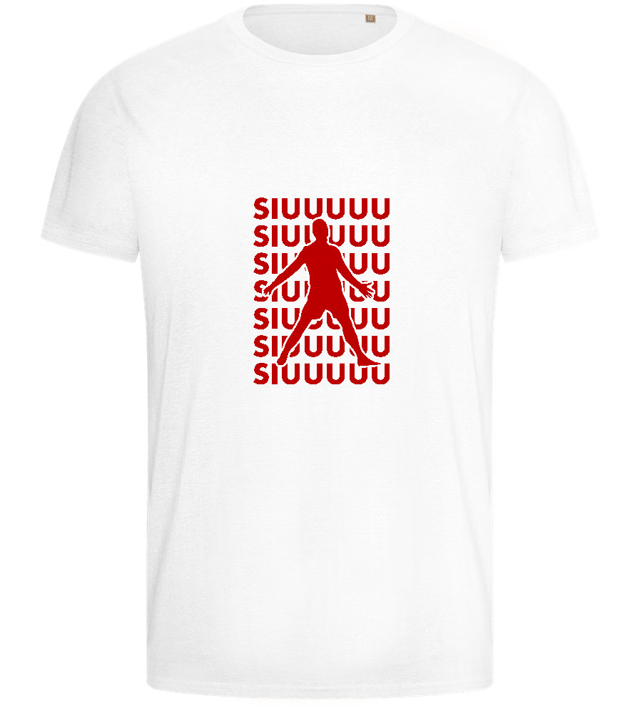 Soccer Celebration Design - Basic men's fitted t-shirt_WHITE_front