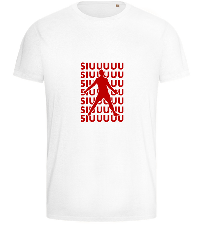 Soccer Celebration Design - Basic men's fitted t-shirt_WHITE_front