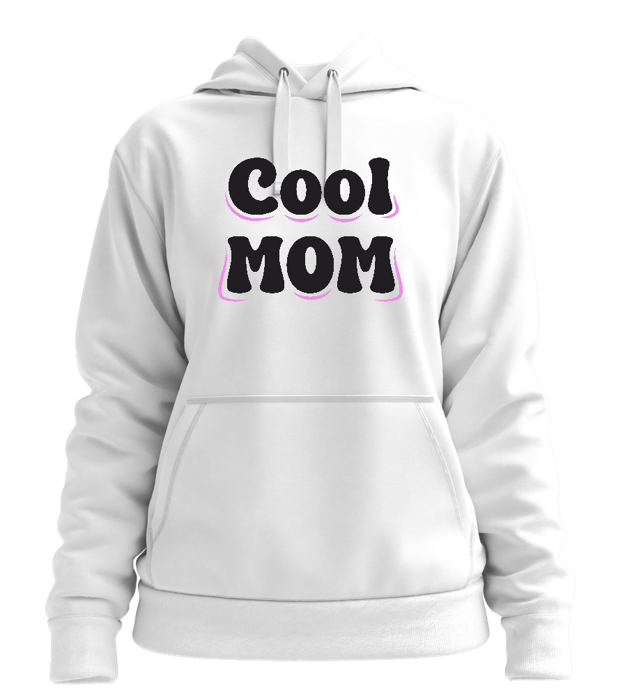 Cool Mom Text Design - Premium women's hoodie_WHITE_front
