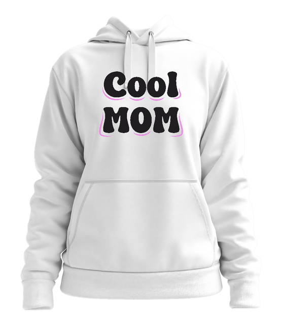 Cool Mom Text Design - Premium women's hoodie_WHITE_front
