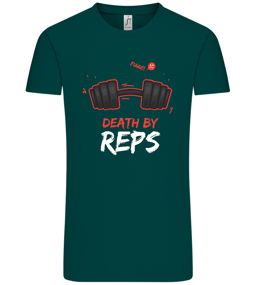 Death By Reps Barbell Design - Comfort Unisex T-Shirt_GREEN EMPIRE_front