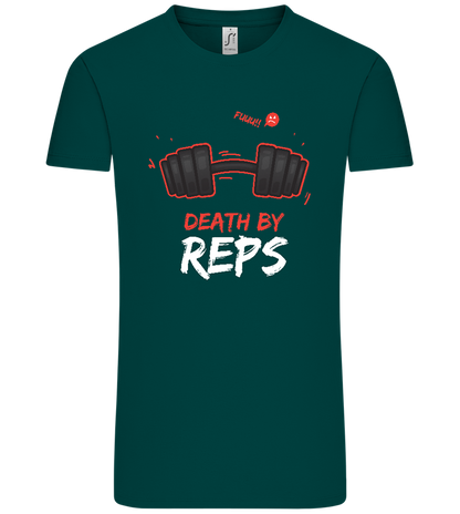 Death By Reps Barbell Design - Comfort Unisex T-Shirt_GREEN EMPIRE_front