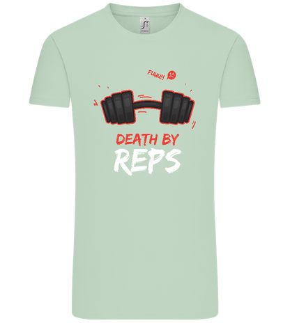 Death By Reps Barbell Design - Comfort Unisex T-Shirt_ICE GREEN_front