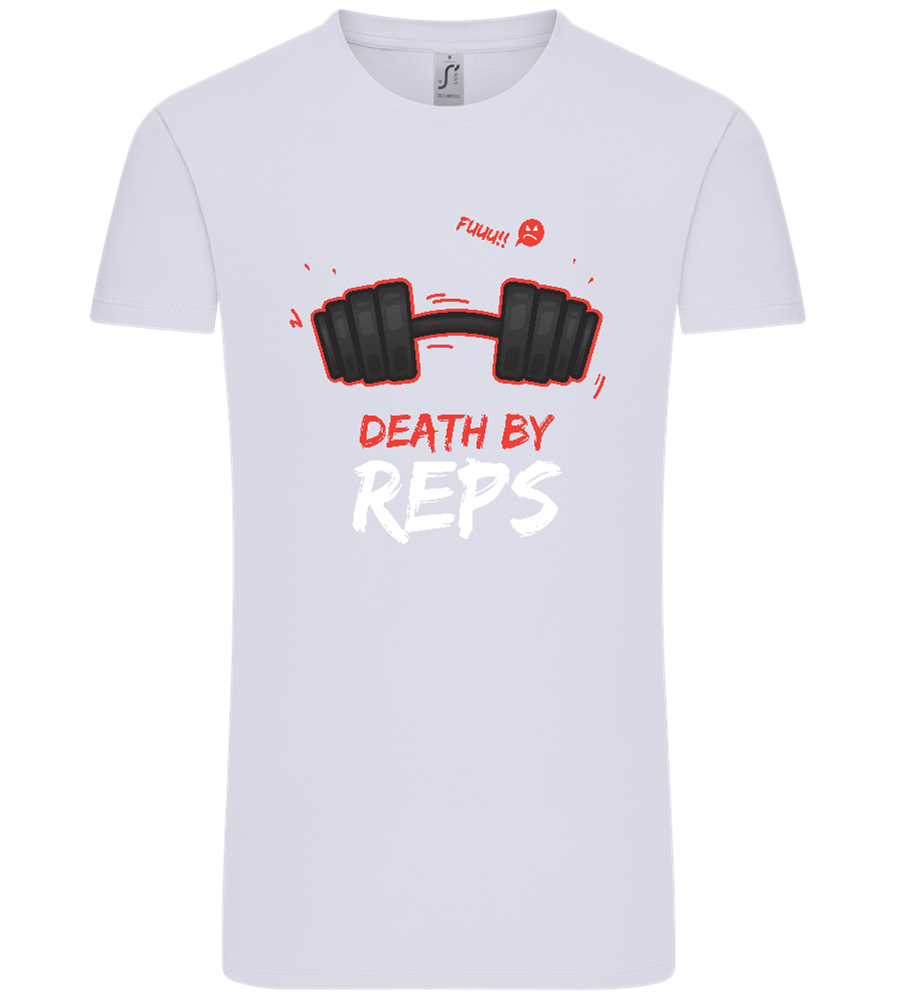 Death By Reps Barbell Design - Comfort Unisex T-Shirt_LILAK_front