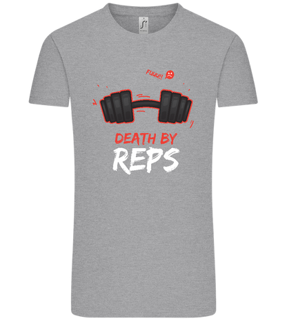 Death By Reps Barbell Design - Comfort Unisex T-Shirt_ORION GREY_front
