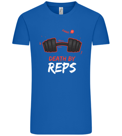 Death By Reps Barbell Design - Comfort Unisex T-Shirt_ROYAL_front