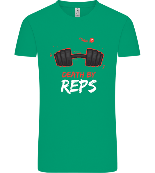 Death By Reps Barbell Design - Comfort Unisex T-Shirt_SPRING GREEN_front