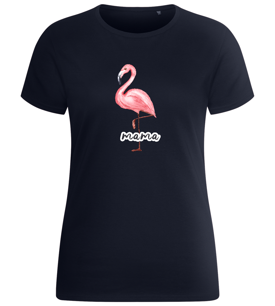 Flamingo Mama Design - Basic women's fitted t-shirt_FRENCH NAVY_front