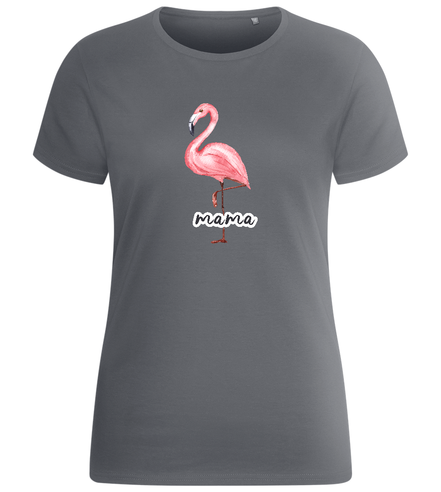 Flamingo Mama Design - Basic women's fitted t-shirt_MOUSE GREY_front