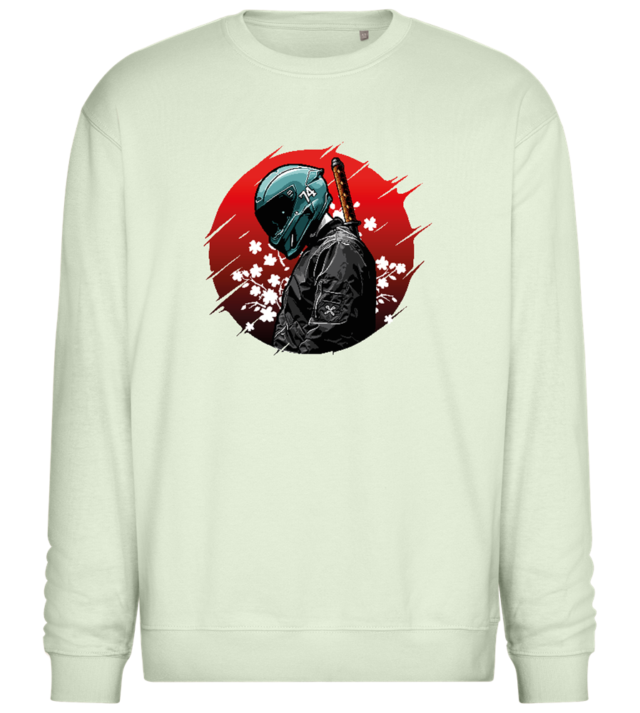 Red Samurai Design - Comfort Essential Unisex Sweater_CREAMY GREEN_front