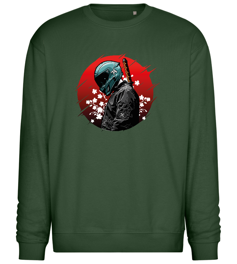 Red Samurai Design - Comfort Essential Unisex Sweater_GREEN BOTTLE_front