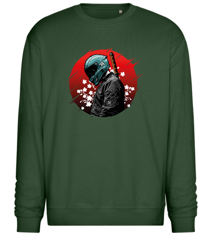 Red Samurai Design - Comfort Essential Unisex Sweater_GREEN BOTTLE_front